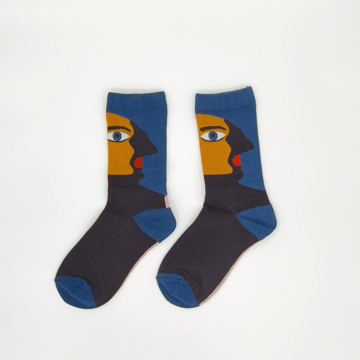 Abstract Art Brown Socks - Made With Cotton For Softness And Comfort - Company U - #tag1# - #tag2# - #tag3#