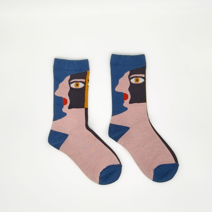 Abstract Art Brown Socks - Made With Cotton For Softness And Comfort - Company U - #tag1# - #tag2# - #tag3#