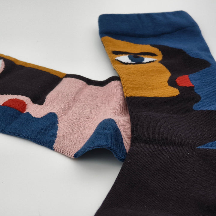 Abstract Art Brown Socks - Made With Cotton For Softness And Comfort - Company U - #tag1# - #tag2# - #tag3#