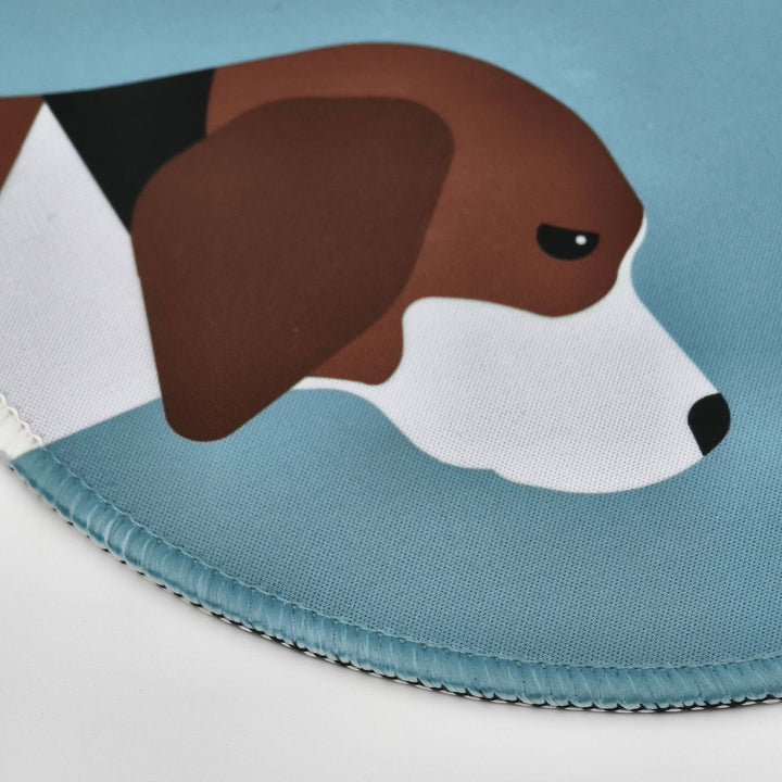 Adorable Puppy Round Fun Mouse Pad - Company U - #tag1# - #tag2# - #tag3#