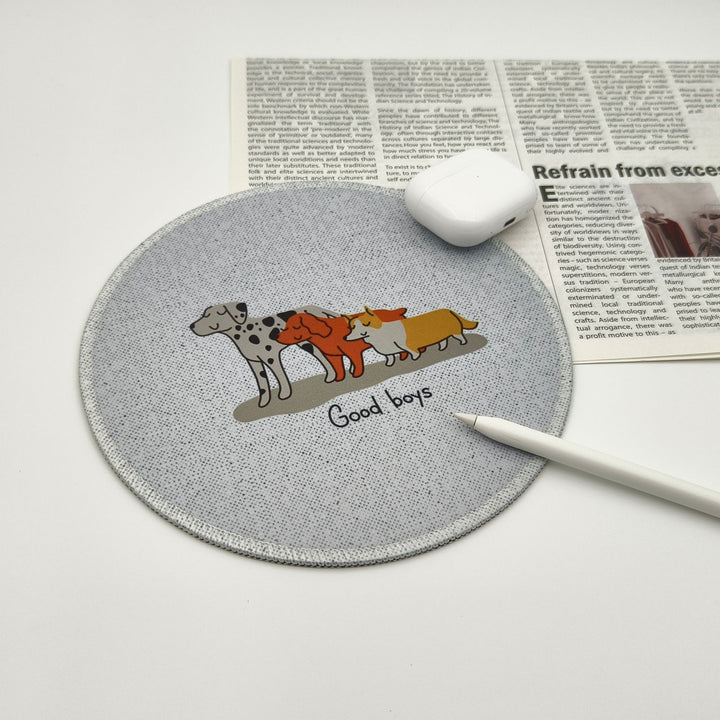 Adorable Puppy Round Fun Mouse Pad - Company U - #tag1# - #tag2# - #tag3#