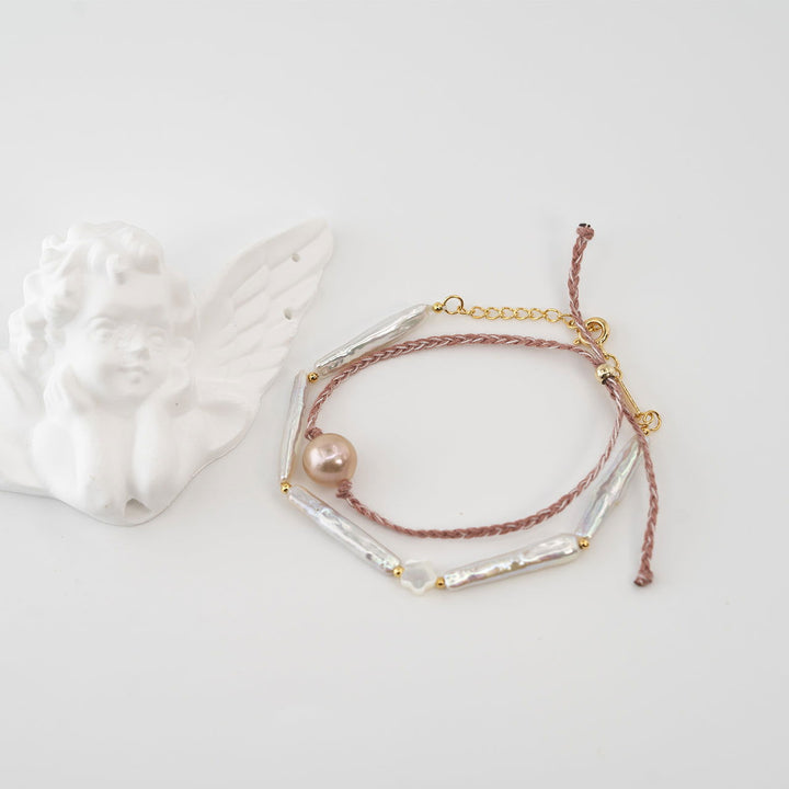 Baroque Pearl Bracelet - Double-Layer Braided - Company U - #tag1# - #tag2# - #tag3#