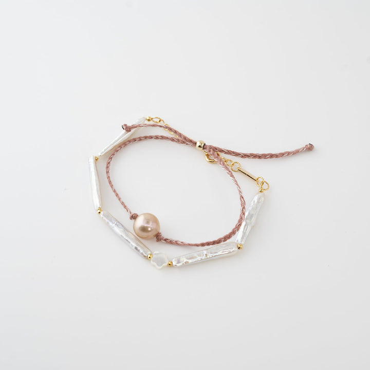 Baroque Pearl Bracelet - Double-Layer Braided - Company U - #tag1# - #tag2# - #tag3#