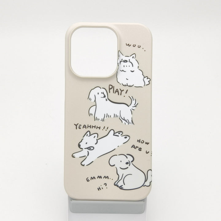 Beige Graffiti Puppy Film Phone Case for iPhone - Company U - #tag1# - #tag2# - #tag3#
