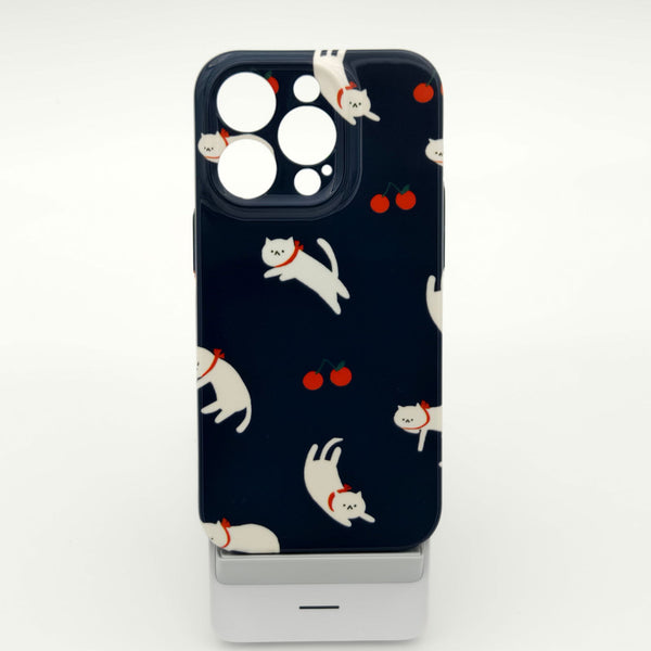 Cat with Cherries Film Phone Case for iPhone - Company U - #tag1# - #tag2# - #tag3#