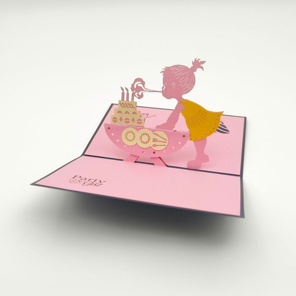 Company U Premium 3D Pop-Up Paper Sculpture Greeting Card - Party Girl - Company U - #tag1# - #tag2# - #tag3#