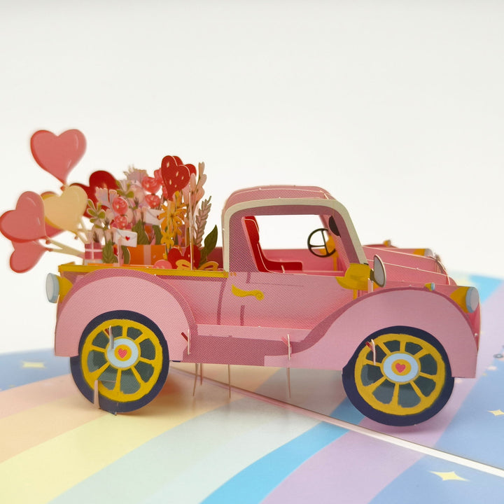Company U Premium 3D Pop-Up Paper Sculpture Greeting Card - Pink Car - Company U - #tag1# - #tag2# - #tag3#