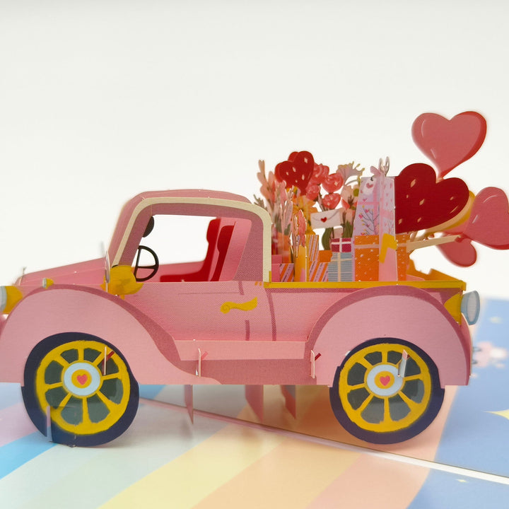 Company U Premium 3D Pop-Up Paper Sculpture Greeting Card - Pink Car - Company U - #tag1# - #tag2# - #tag3#