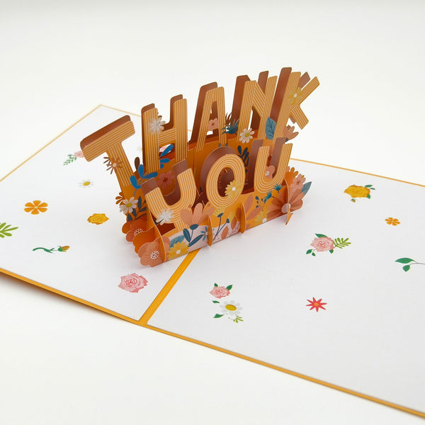 Company U Premium 3D Pop-Up Paper Sculpture Greeting Card - Thank You - Company U - #tag1# - #tag2# - #tag3#