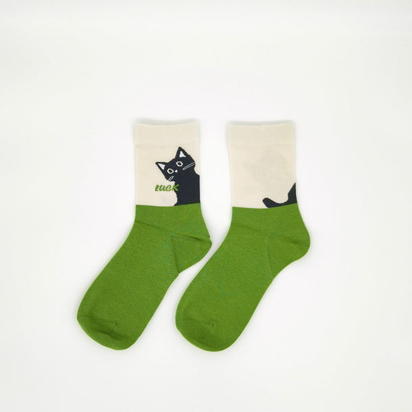 Cute Cat Cotton Socks - Made with Cotton for Softness and Comfort - Company U - #tag1# - #tag2# - #tag3#