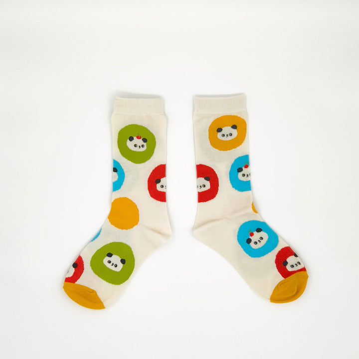 Dotted Panda Crew Socks - Made With Cotton For Softness And Comfort - Company U - #tag1# - #tag2# - #tag3#