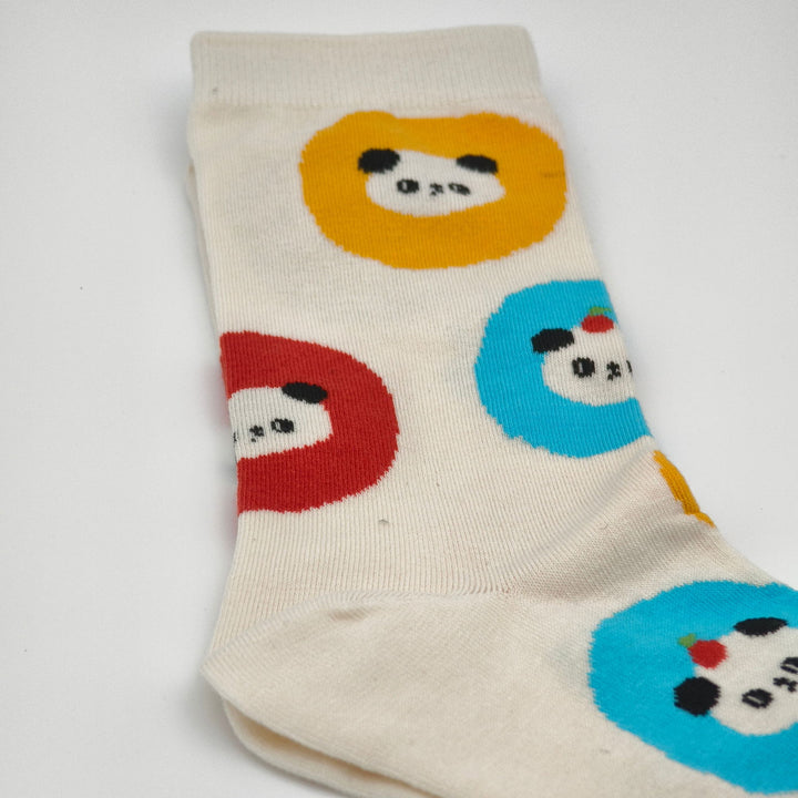 Dotted Panda Crew Socks - Made With Cotton For Softness And Comfort - Company U - #tag1# - #tag2# - #tag3#