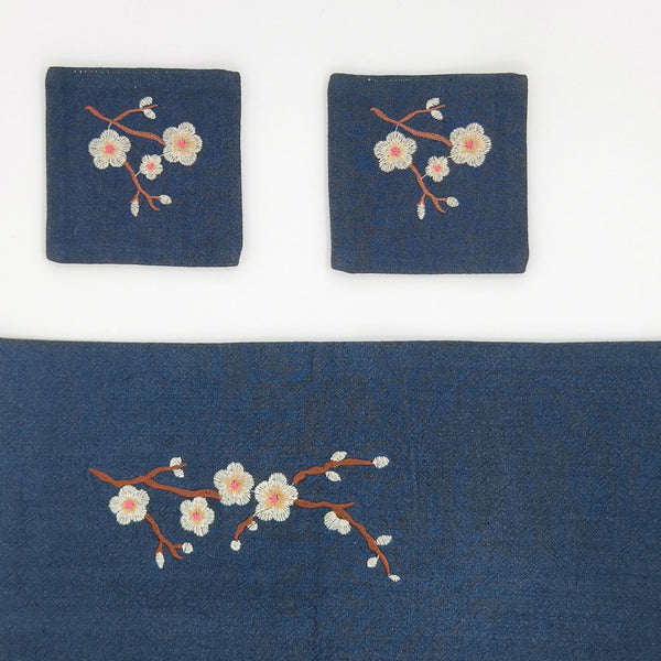 Elegant Oriental Aesthetic: Plum Blossom Embroidery Cup Mat - Company U - #tag1# - #tag2# - #tag3#