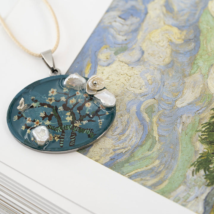 【Exclusive】Handcrafted Designer Almond Blossom Necklace - Remember Van Gogh - Company U - #tag1# - #tag2# - #tag3#