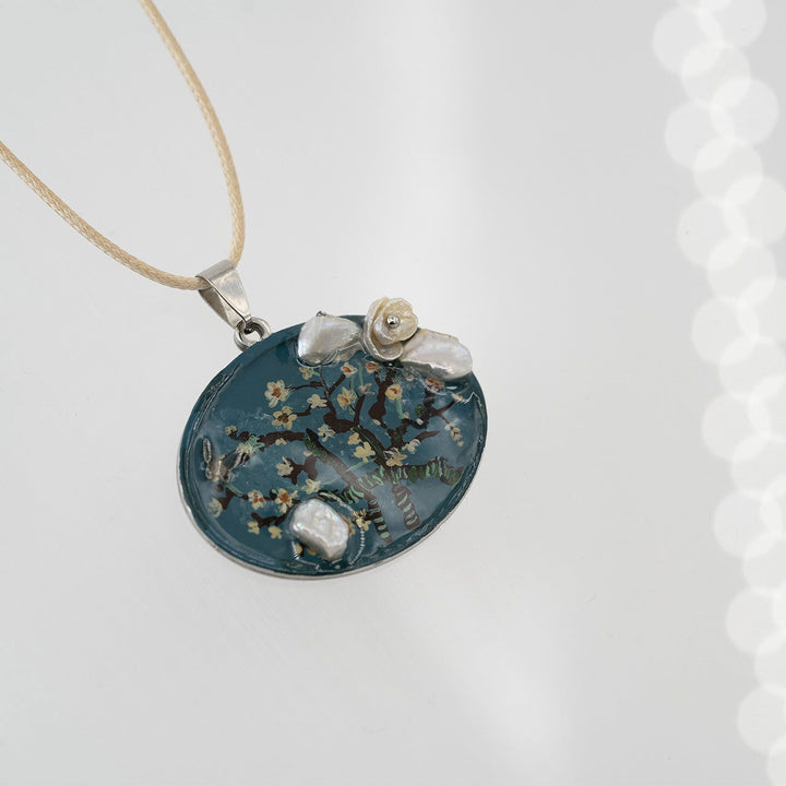 【Exclusive】Handcrafted Designer Almond Blossom Necklace - Remember Van Gogh - Company U - #tag1# - #tag2# - #tag3#