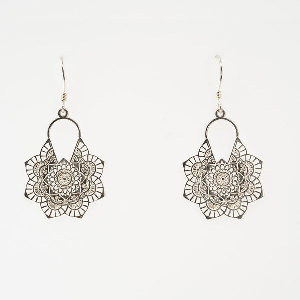 Flower In Full Bloom - 925 Silver Earrings - Company U - #tag1# - #tag2# - #tag3#
