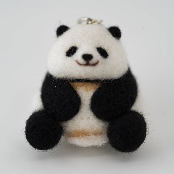Handcrafted Panda Wool Felt Doll - Wool Doll - Company U - #tag1# - #tag2# - #tag3#