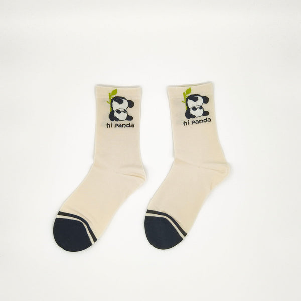 Hi Panda Stripe Socks - Company U - #tag1# - #tag2# - #tag3#