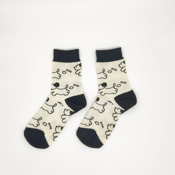 Korean Style Cartoon Pup Socks - Made With Cotton For Softness And Comfort - Company U - #tag1# - #tag2# - #tag3#