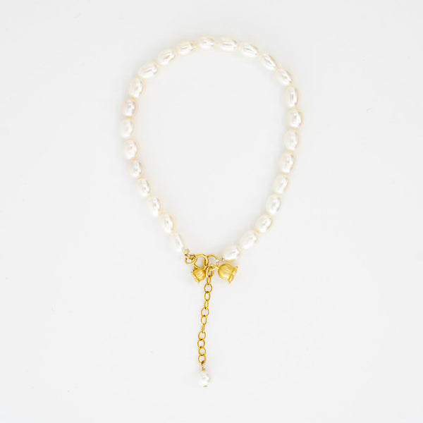 Pearl and Lily of The Valley Bracelet - Company U - #tag1# - #tag2# - #tag3#