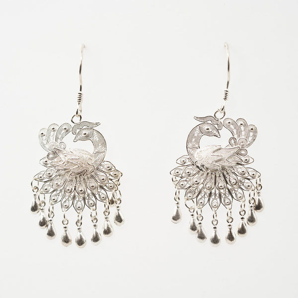 Proud Peacock Earring - Silver - Company U - #tag1# - #tag2# - #tag3#