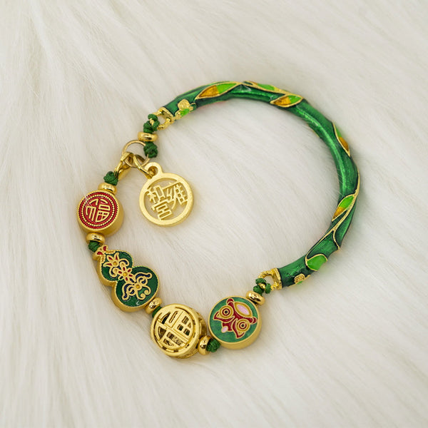 Slytherin Bracelet - Bronze & Enamel Bracelet - Company U - #tag1# - #tag2# - #tag3#