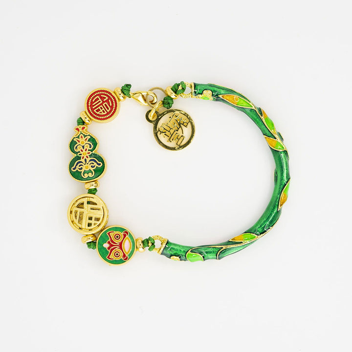 Slytherin Bracelet - Bronze & Enamel Bracelet - Company U - #tag1# - #tag2# - #tag3#