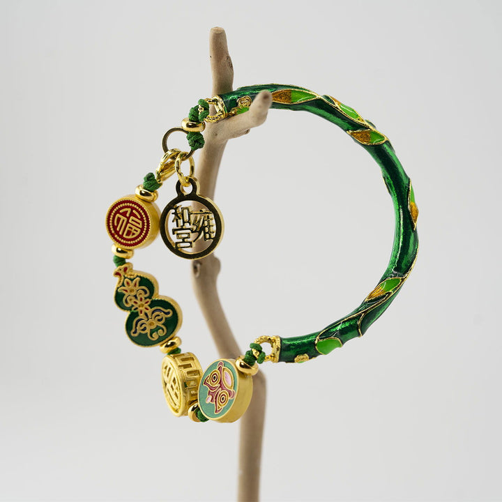 Slytherin Bracelet - Bronze & Enamel Bracelet - Company U - #tag1# - #tag2# - #tag3#