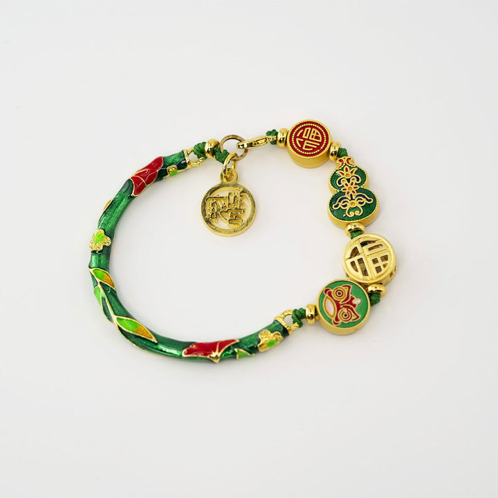 Slytherin Bracelet - Bronze & Enamel Bracelet - Company U - #tag1# - #tag2# - #tag3#