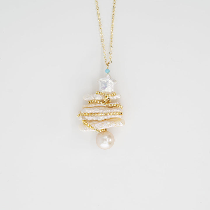 White Christmas - Christmas Tree Baroque Pearls Necklace - Company U - #tag1# - #tag2# - #tag3#