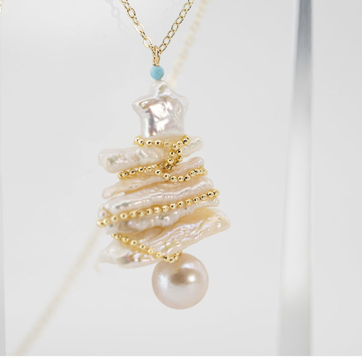 White Christmas - Christmas Tree Baroque Pearls Necklace - Company U - #tag1# - #tag2# - #tag3#